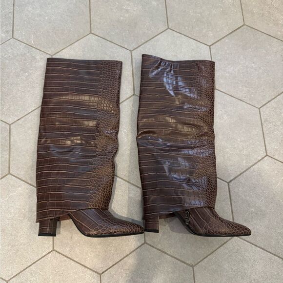 Modatope women’s knee high boots with fold over 7.5 - Picture 4 of 7